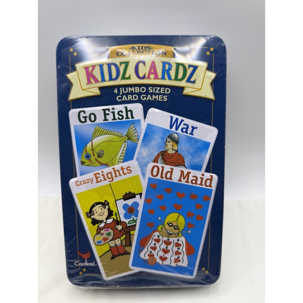 Kids Collection Kidz Cardz 4 Jumbo Sized Card Games 2000 Cardinal New Sealed